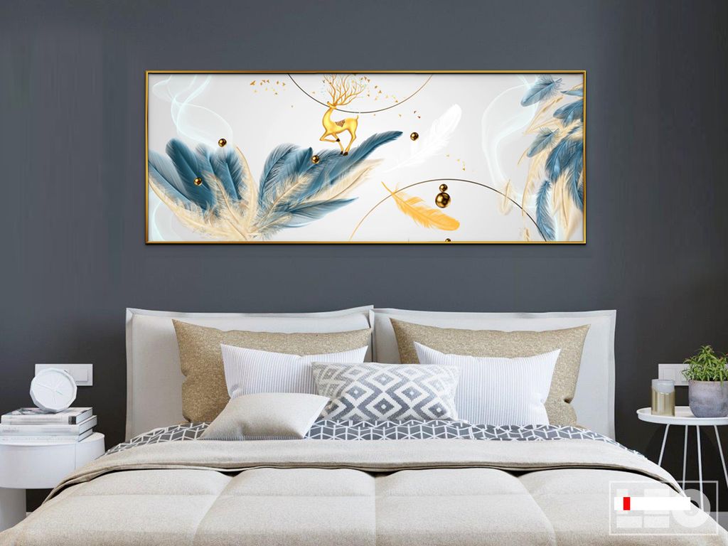 TRANH TREO PHÒNG NGỦ KHỔ LỚN - TRANH LÔNG VŨ | MÃ H-190