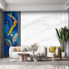 TRANH VẢI DÁN TƯỜNG 3D PHÒNG KHÁCH - TRANH DÁN TƯỜNG HIỆN ĐẠI | MÃ HH-003