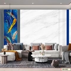 TRANH VẢI DÁN TƯỜNG 3D PHÒNG KHÁCH - TRANH DÁN TƯỜNG HIỆN ĐẠI | MÃ HH-003