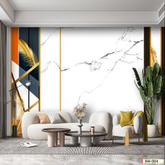 TRANH VẢI DÁN TƯỜNG 3D PHÒNG KHÁCH - TRANH DÁN TƯỜNG HIỆN ĐẠI | MÃ HH-004