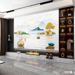 178 TẤM PVC ỐP TƯỜNG - TẤM ỐP TRANG TRÍ PHÒNG KHÁCH, VÁCH TIVI - TẤM ỐP VÂN ĐÁ HIỆN ĐẠI KẾT HỢP | HH-069