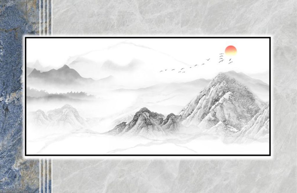 TRANH PVC ỐP TƯỜNG - VÁCH TRANG TRÍ QUẦY LỄ TÂN - TRANH VÂN ĐÁ PHONG CẢNH | MÃ HH-131