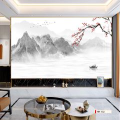 TRANH PVC ỐP TƯỜNG - VÁCH TRANG TRÍ QUẦY LỄ TÂN - TRANH VÂN ĐÁ PHONG CẢNH | MÃ HH-132