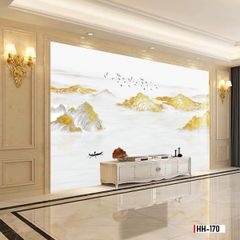 TRANH PVC ỐP TƯỜNG - VÁCH TRANG TRÍ TIVI PHÒNG KHÁCH - TRANH VÂN ĐÁ PHONG CẢNH | MÃ HH-170