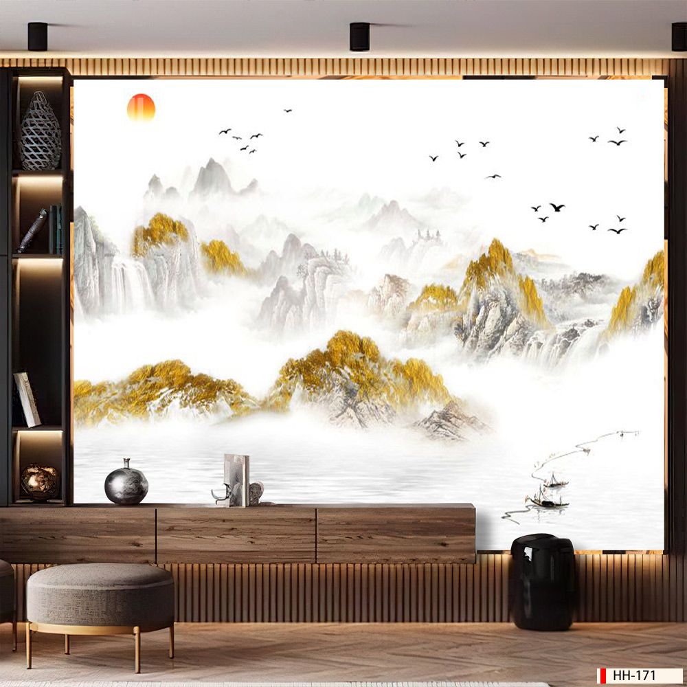 TRANH PVC ỐP TƯỜNG - VÁCH TRANG TRÍ PHÒNG KHÁCH - TRANH VÂN ĐÁ PHONG CẢNH | MÃ HH-171