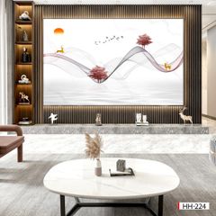 BST165- TẤM ỐP PVC VÂN ĐÁ HIỆN ĐẠI KẾT HỢP - TẤM ỐP VÁCH TIVI, PHÒNG KHÁCH