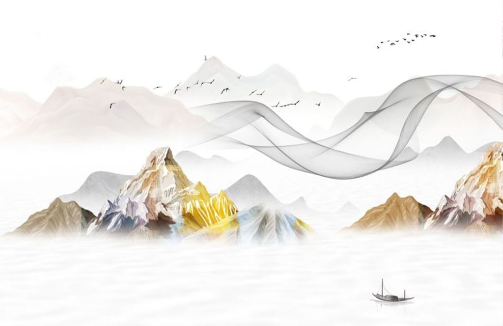 TRANH PVC ỐP TƯỜNG - VÁCH TRANG TRÍ PHÒNG KHÁCH - TRANH VÂN ĐÁ PHONG CẢNH | MÃ HH-233