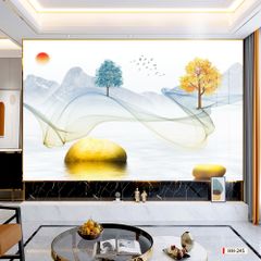 BST165- TẤM ỐP PVC VÂN ĐÁ HIỆN ĐẠI KẾT HỢP - TẤM ỐP VÁCH TIVI, PHÒNG KHÁCH