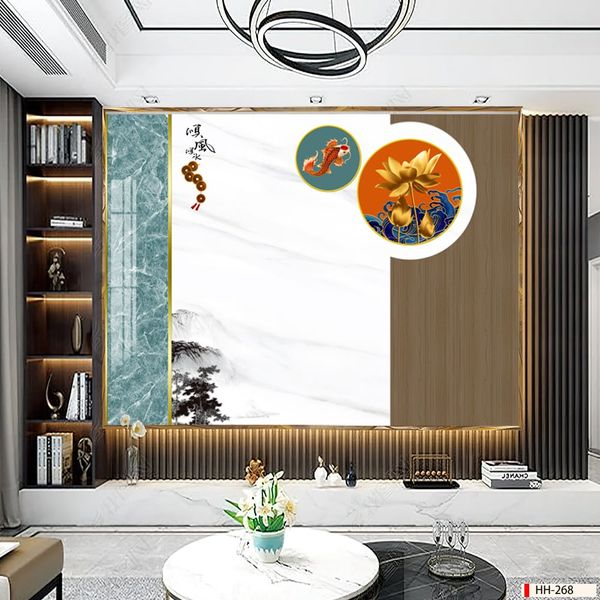TRANH VẢI DÁN TƯỜNG 3D PHÒNG KHÁCH - TRANH DÁN TƯỜNG HIỆN ĐẠI | HH-268