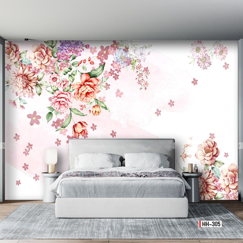 TRANH VẢI DÁN TƯỜNG 3D PHÒNG KHÁCH, NHÀ HÀNG, KHÁCH SẠN - TRANH HOA 3D | MÃ HH-305