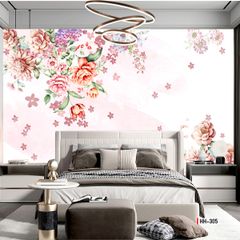 TRANH VẢI DÁN TƯỜNG 3D PHÒNG KHÁCH, NHÀ HÀNG, KHÁCH SẠN - TRANH HOA 3D | MÃ HH-305