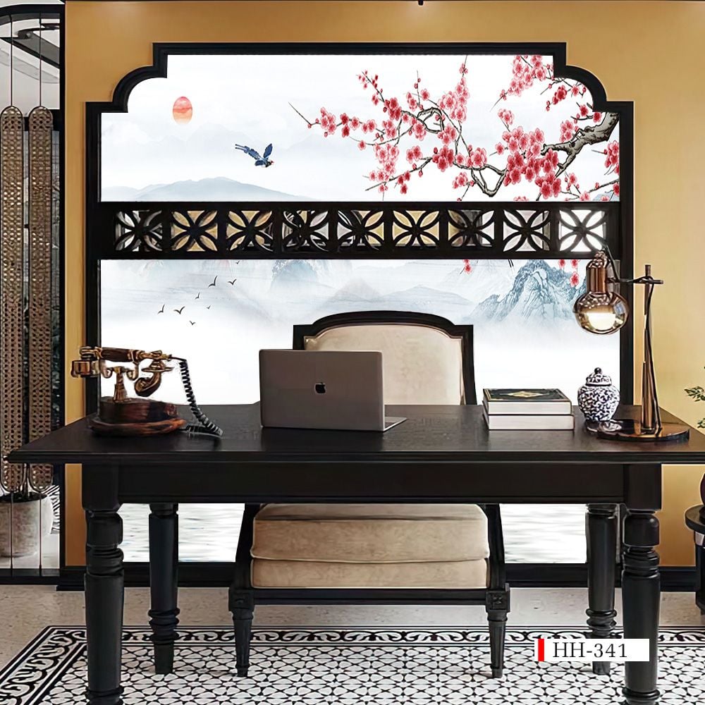 TRANH VẢI DÁN TƯỜNG 3D PHÒNG KHÁCH - TRANH HOA 3D | MÃ HH-341