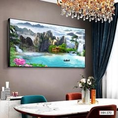 BST74 - TRANH TREO TƯỜNG - TRANG TRÍ PHÒNG KHÁCH - CHỦ ĐỀ SƠN THỦY HỮU TÌNH - KHỔ LỚN
