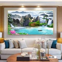TRANH TREO TƯỜNG PHÒNG KHÁCH - PHÒNG ĂN - NHÀ HÀNG - TRANH SƠN THỦY HỮU TÌNH - KHỔ LỚN | MÃ HH-370