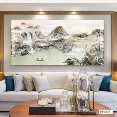 BST74 - TRANH TREO TƯỜNG - TRANG TRÍ PHÒNG KHÁCH - CHỦ ĐỀ SƠN THỦY HỮU TÌNH - KHỔ LỚN