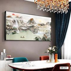 BST74 - TRANH TREO TƯỜNG - TRANG TRÍ PHÒNG KHÁCH - CHỦ ĐỀ SƠN THỦY HỮU TÌNH - KHỔ LỚN