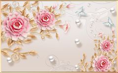 TRANH PVC ỐP TƯỜNG - VÁCH TRANG TRÍ TIVI PHÒNG KHÁCH - TRANH VÂN ĐÁ HOA 3D | MÃ Hoa3D-01