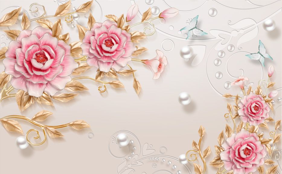 TRANH PVC ỐP TƯỜNG - VÁCH TRANG TRÍ TIVI PHÒNG KHÁCH - TRANH VÂN ĐÁ HOA 3D | MÃ Hoa3D-01