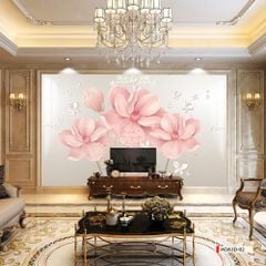 TRANH PVC ỐP TƯỜNG - VÁCH TRANG TRÍ TIVI PHÒNG KHÁCH - TRANH VÂN ĐÁ HOA 3D | MÃ Hoa3D-02