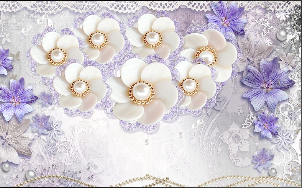 TRANH VẢI DÁN TƯỜNG 3D PHÒNG KHÁCH - TRANH HOA 3D | MÃ HOA3D-04