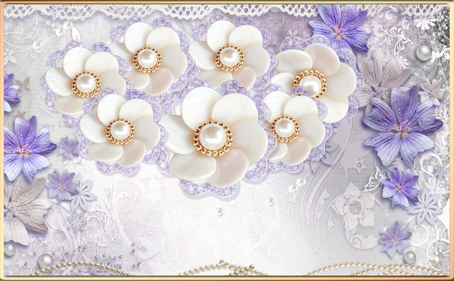 TRANH PVC ỐP TƯỜNG - VÁCH TRANG TRÍ TIVI PHÒNG KHÁCH - TRANH VÂN ĐÁ HOA 3D | MÃ Hoa3D-04