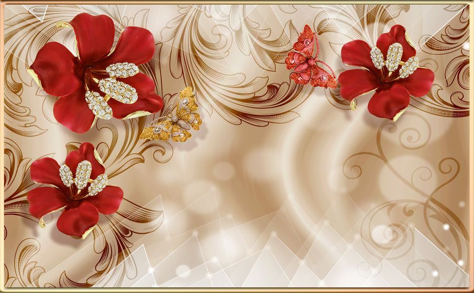 TRANH PVC ỐP TƯỜNG - VÁCH TRANG TRÍ TIVI PHÒNG KHÁCH, PHÒNG NGỦ - TRANH VÂN ĐÁ HOA 3D | MÃ Hoa3D-109