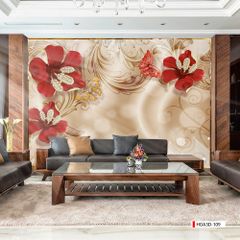 TRANH PVC ỐP TƯỜNG - VÁCH TRANG TRÍ TIVI PHÒNG KHÁCH, PHÒNG NGỦ - TRANH VÂN ĐÁ HOA 3D | MÃ Hoa3D-109
