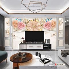 TRANH PVC ỐP TƯỜNG - VÁCH TRANG TRÍ PHÒNG NGỦ - TRANH VÂN ĐÁ HOA 3D | MÃ Hoa3D-10