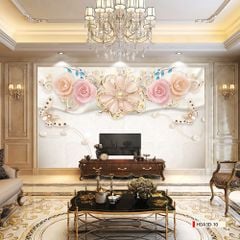 TRANH PVC ỐP TƯỜNG - VÁCH TRANG TRÍ PHÒNG NGỦ - TRANH VÂN ĐÁ HOA 3D | MÃ Hoa3D-10