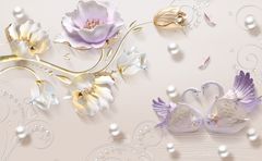 TRANH PVC ỐP TƯỜNG - VÁCH TRANG TRÍ PHÒNG NGỦ - TRANH VÂN ĐÁ HOA 3D | MÃ Hoa3D-20