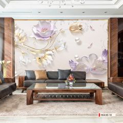 TRANH PVC ỐP TƯỜNG - VÁCH TRANG TRÍ PHÒNG NGỦ - TRANH VÂN ĐÁ HOA 3D | MÃ Hoa3D-20