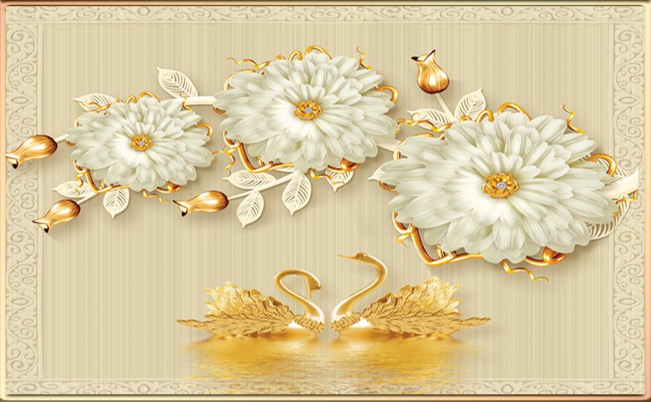 TRANH PVC ỐP TƯỜNG - VÁCH TRANG TRÍ SẢNH TIẾP KHÁCH - TRANH VÂN ĐÁ HOA 3D | MÃ Hoa3D-35