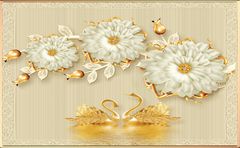 TRANH PVC ỐP TƯỜNG - VÁCH TRANG TRÍ SẢNH TIẾP KHÁCH - TRANH VÂN ĐÁ HOA 3D | MÃ Hoa3D-32