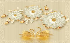 TRANH PVC ỐP TƯỜNG - VÁCH TRANG TRÍ SẢNH TIẾP KHÁCH - TRANH VÂN ĐÁ HOA 3D | MÃ Hoa3D-35