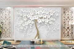 TRANH PVC ỐP TƯỜNG - VÁCH TRANG TRÍ SẢNH TIẾP KHÁCH - TRANH VÂN ĐÁ HOA 3D | MÃ Hoa3D-38