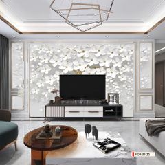 TRANH PVC ỐP TƯỜNG - VÁCH TRANG TRÍ SẢNH TIẾP KHÁCH - TRANH VÂN ĐÁ HOA 3D | MÃ Hoa3D-38