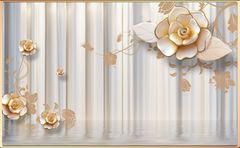 TRANH PVC ỐP TƯỜNG - VÁCH TRANG TRÍ TIVI PHÒNG KHÁCH - TRANH VÂN ĐÁ HOA 3D | MÃ Hoa3D-68