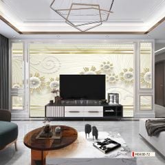 TRANH PVC ỐP TƯỜNG - VÁCH TRANG TRÍ TIVI PHÒNG KHÁCH, PHÒNG NGỦ - TRANH VÂN ĐÁ HOA 3D | MÃ Hoa3D-72