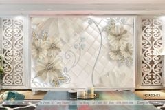 TRANH PVC ỐP TƯỜNG - VÁCH TRANG TRÍ TIVI PHÒNG KHÁCH, PHÒNG NGỦ - TRANH VÂN ĐÁ HOA 3D | MÃ Hoa3D-83
