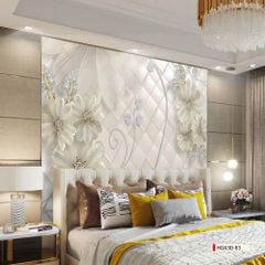 TRANH PVC ỐP TƯỜNG - VÁCH TRANG TRÍ TIVI PHÒNG KHÁCH, PHÒNG NGỦ - TRANH VÂN ĐÁ HOA 3D | MÃ Hoa3D-83