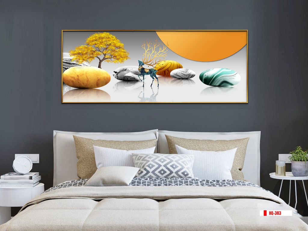 TRANH TREO PHÒNG NGỦ KHỔ LỚN - TRANH HƯƠU TÀI LỘC | MÃ HQ-383
