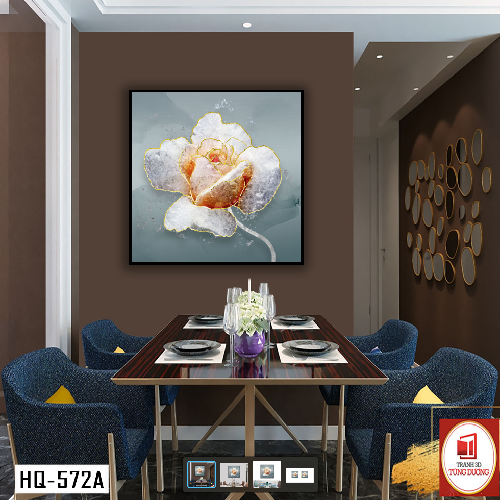 TRANH TREO TƯỜNG KHUNG HỢP KIM - TRANH TREO PHÒNG ĂN - TRANH TREO BÌNH HOA - HOA - HQ-572A