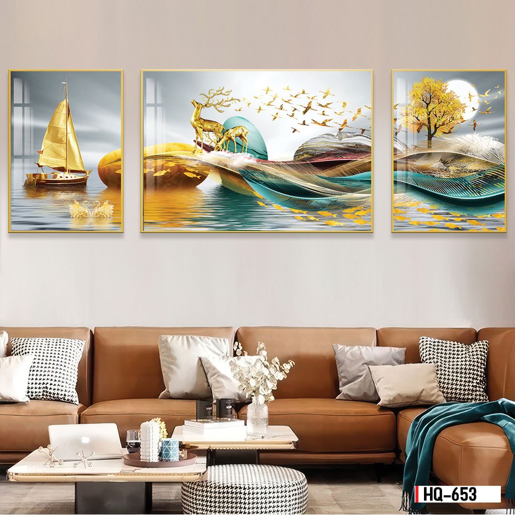 BST07 - TRANH TREO TƯỜNG - PHÒNG KHÁCH PHONG THỦY - TRANH HƯƠU TÀI LỘC - KHỔ LỚN