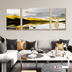 TRANH TREO TƯỜNG PHÒNG KHÁCH - TRANH PHONG CẢNH THIÊN NHIÊN - GHÉP BỘ 3 BỨC | MÃ HQ-681