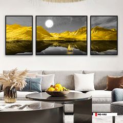 TRANH TREO TƯỜNG PHÒNG KHÁCH - TRANH PHONG CẢNH THIÊN NHIÊN - GHÉP BỘ 3 BỨC | MÃ HQ-682