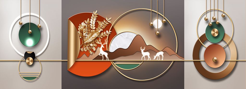 TRANH TREO PHÒNG KHÁCH SANG TRỌNG - TRANH GHÉP BỘ NHIỀU BỨC | MÃ J-030