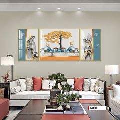 TRANH TREO TƯỜNG PHÒNG KHÁCH - TRANH HƯƠU TÀI LỘC GHÉP BỘ 3 BỨC | MÃ J-038