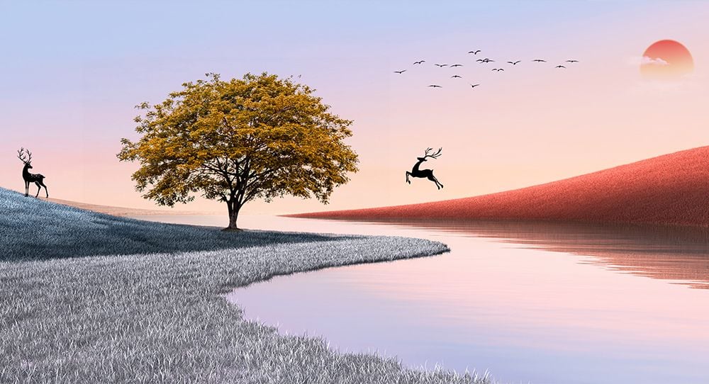 TRANH TREO TƯỜNG PHÒNG KHÁCH - TRANH PHONG CẢNH THIÊN NHIÊN - KHỔ LỚN | MÃ J-110