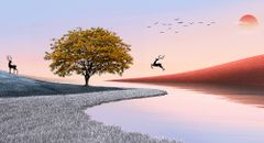 TRANH TREO TƯỜNG PHÒNG KHÁCH - TRANH PHONG CẢNH THIÊN NHIÊN - KHỔ LỚN | MÃ J-110