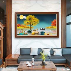 TRANH TREO PHÒNG KHÁCH PHONG THỦY - TRANH HƯƠU TÀI LỘC - KHỔ LỚN | Mã J-121